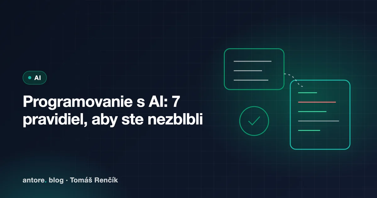 Illustration for the article: Programovanie s AI: 7 pravidiel, aby ste nezblbli
